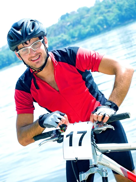Porträtt av cyklist — Stockfoto