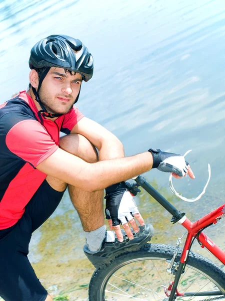 Portrait of cyclist — Stock Photo, Image