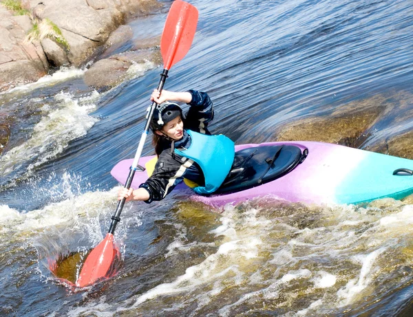 Kayaker donna — Foto Stock