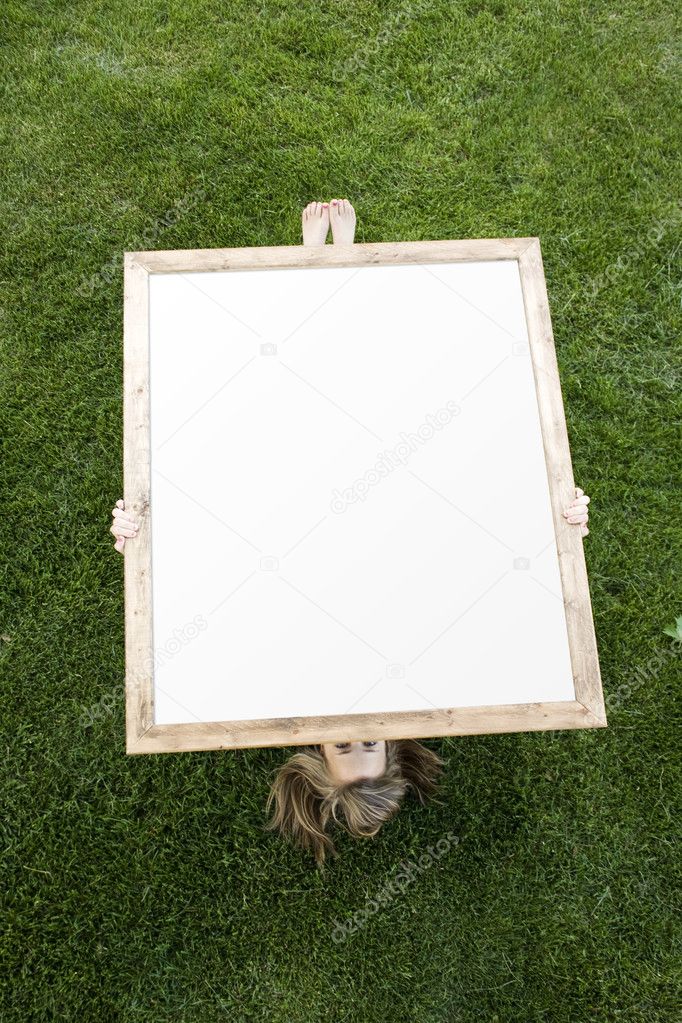 Woman and Blank Canvas