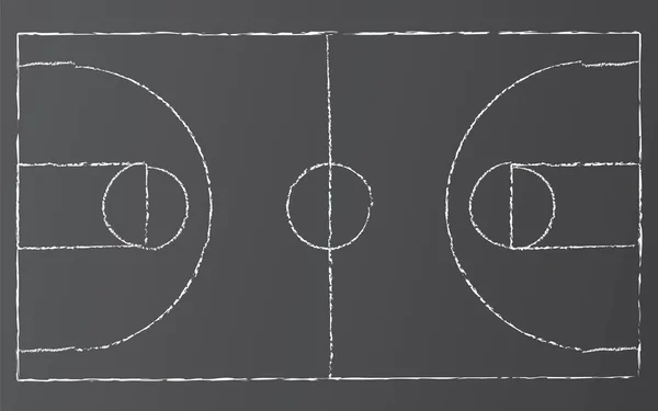 Vector Basketball Court — Stock Vector