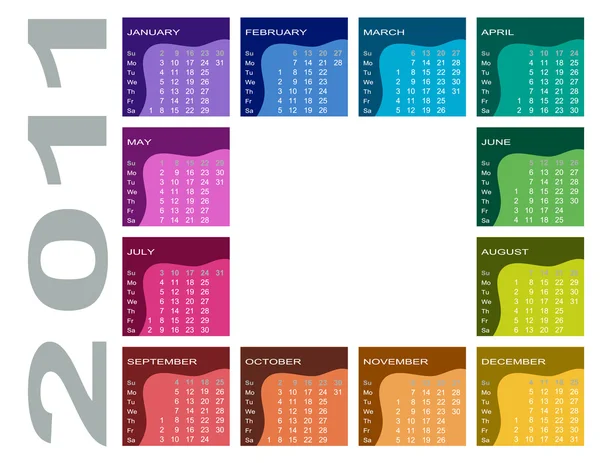Colorful calendar 2011 — Stock Vector