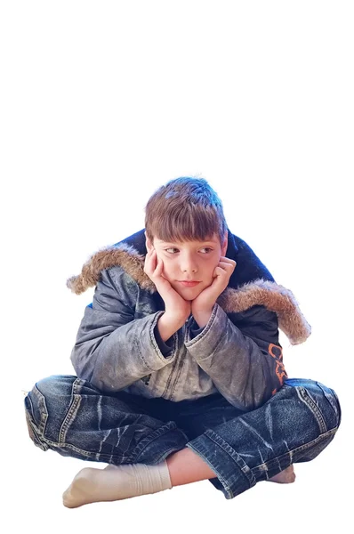O rapaz em roupas de inverno — Fotografia de Stock