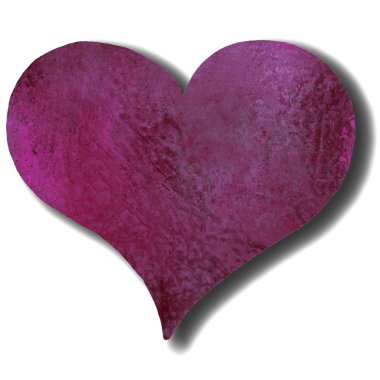 Purple Grungy Heart Illustration clipart