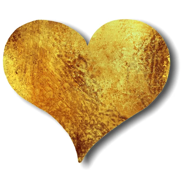 Ilustração do coração de bronze dourado — Fotografia de Stock