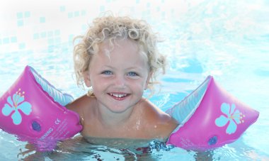 Child swimming clipart