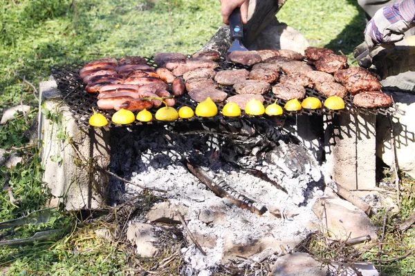Ensemble barbecue fait par l'homme — Photo