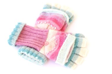 Female woolen gloves clipart