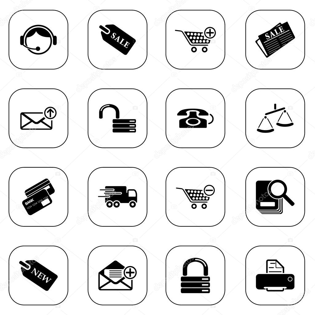Sale and shopping icons - BW series