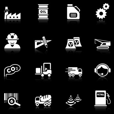 Industry icons, black series clipart