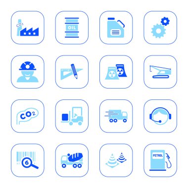 Industry icons - blue series clipart