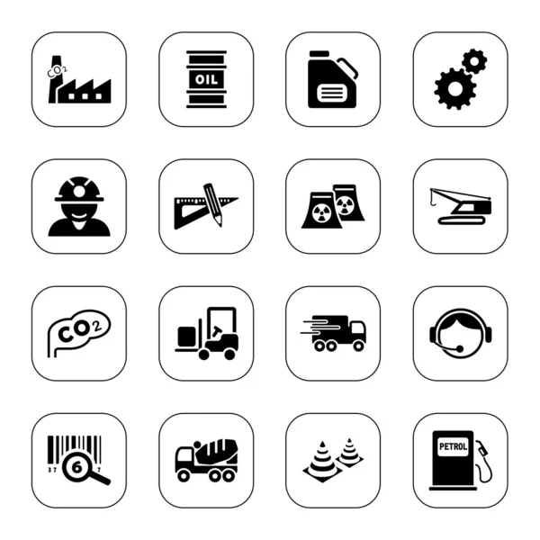 Industry icons - BW series — Stock Vector