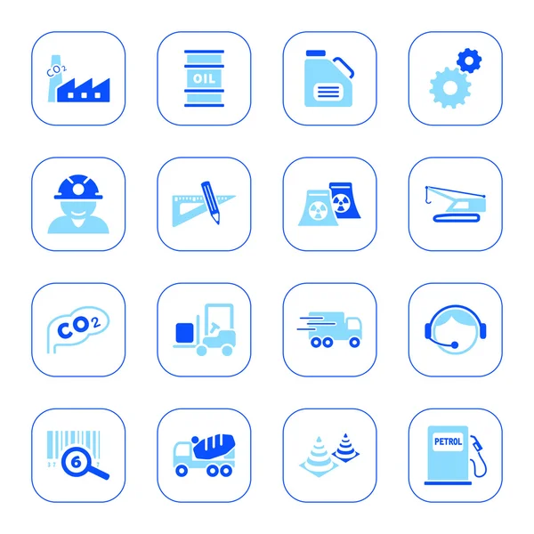 Icônes de l'industrie - série bleue — Image vectorielle