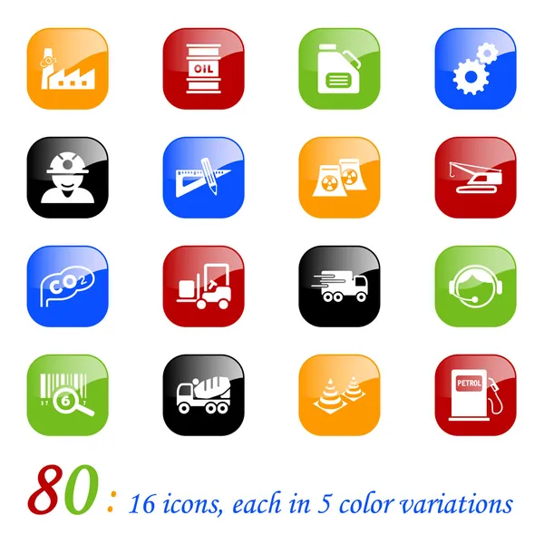 Industry icons - color series Stock Illustration