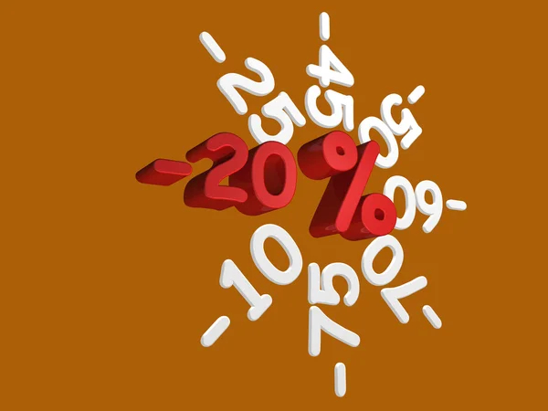Discounts -20 percent — Stock Photo, Image