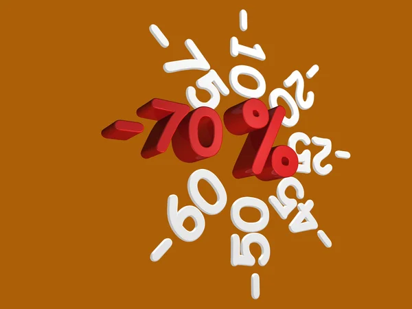 Kortingen-70 procent — Stockfoto