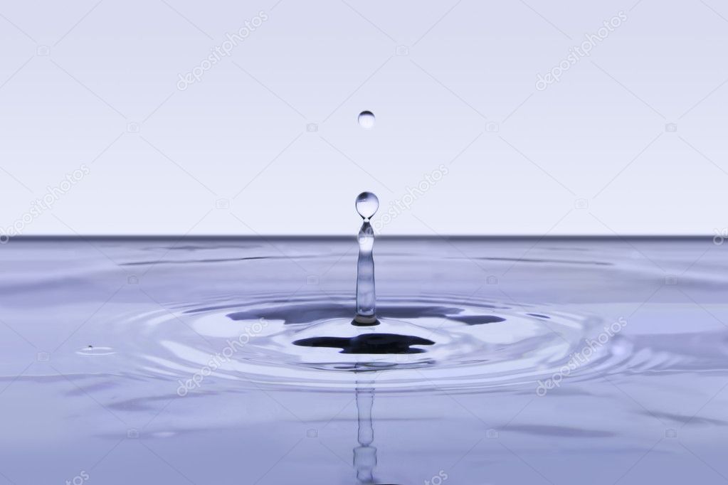 Falling water drop