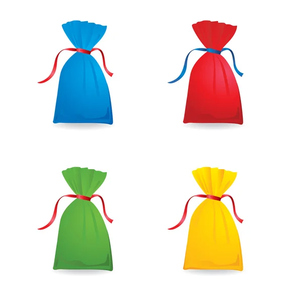 Ensemble de sacs de couleur — Image vectorielle