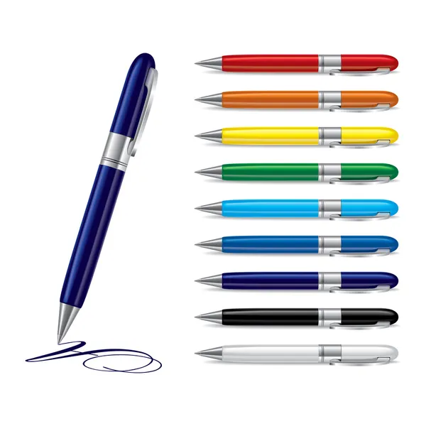 Kolorowe długopisy — Wektor stockowy