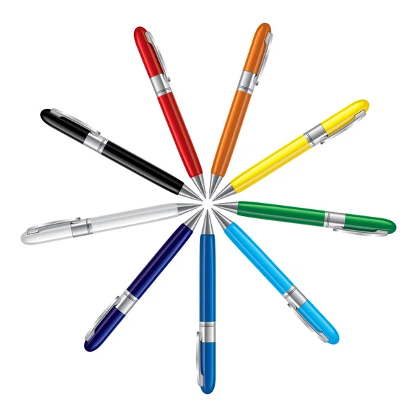 Colored pens — Stock Vector