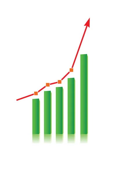 Groeiende stier trend grafiek — Stockvector