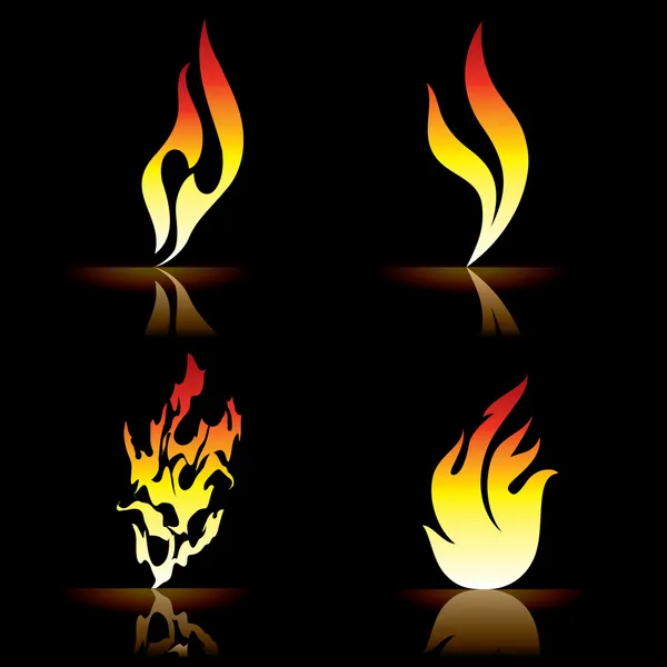 Fire Icons. Set #1 — Stock Vector