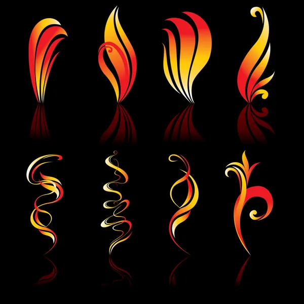 Иконки огня . — стоковый вектор