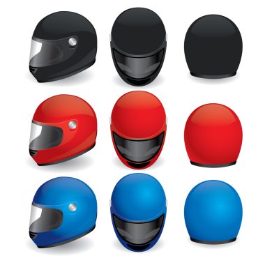 Vector set of motorcycle helmet clipart