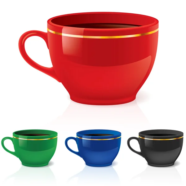 Xícaras de café ou chá —  Vetores de Stock