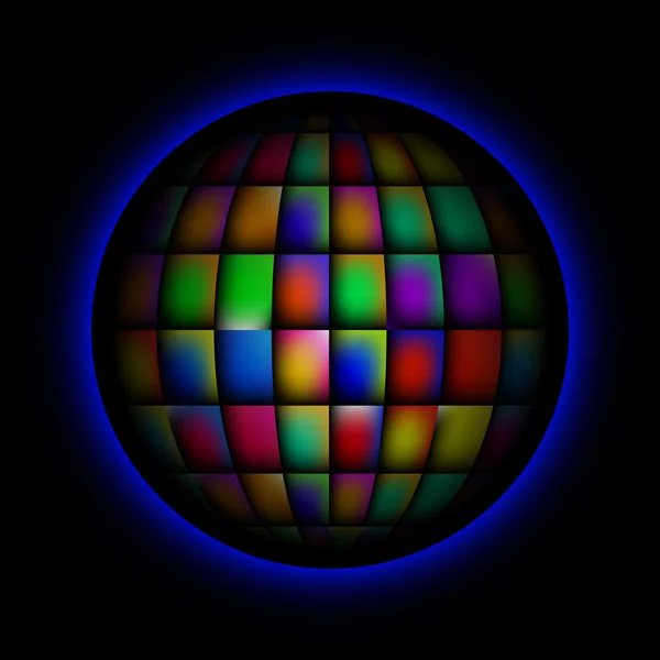 Esfera abstracta brillante fondo colorido — Vector de stock