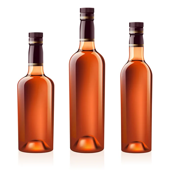 Botellas de coñac (brandy). Ilustración vectorial . — Vector de stock