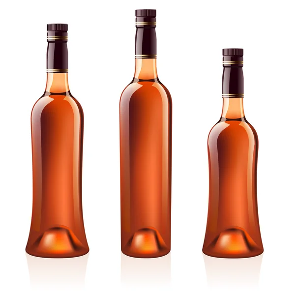 Flaschen Cognac (Schnaps). Vektorillustration. — Stockvektor