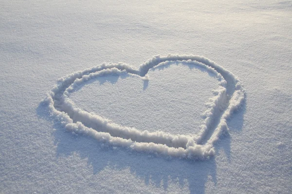 Corazón de nieve — Foto de Stock