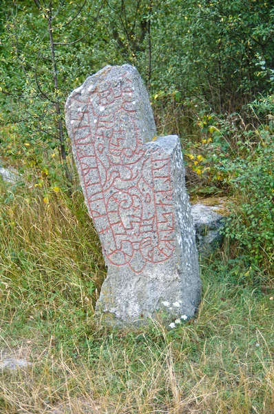 Antica pietra runica in svedese — Foto Stock