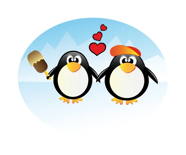 Влюбленный пингвин — стоковое фото