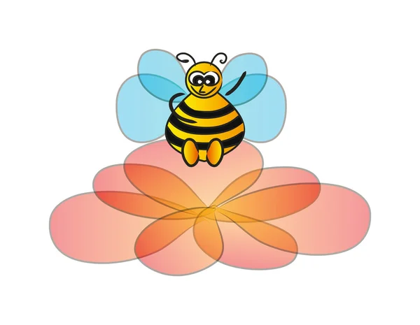 मधुमक्खी सफेद पर अलग — स्टॉक फ़ोटो, इमेज