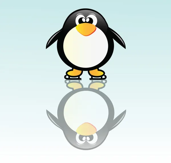 在滑板上的企鹅 — 图库照片