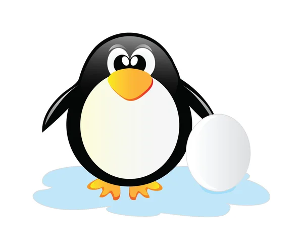 Pinguin mit Ei — Stockfoto