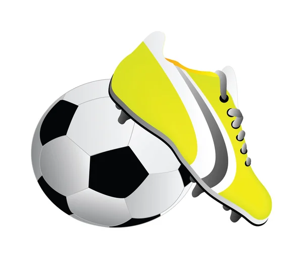 Футбольне взуття та м'яч — стокове фото