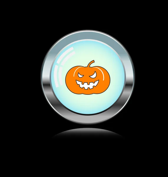 Botão de metal com ícone de Halloween — Fotografia de Stock