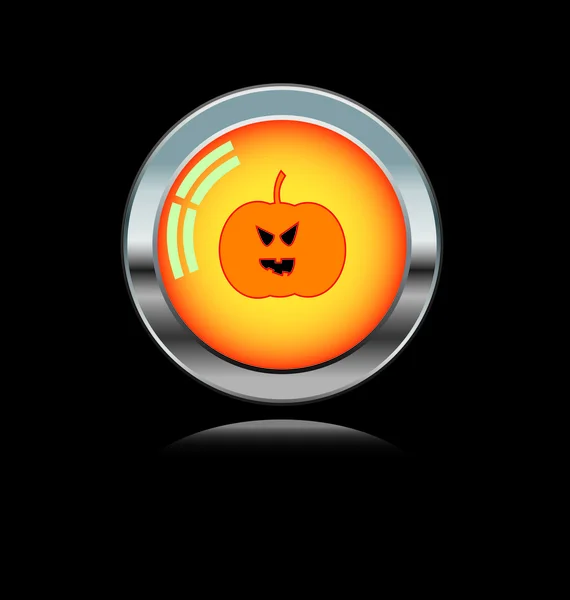 Bottone in metallo con icona di Halloween — Foto Stock