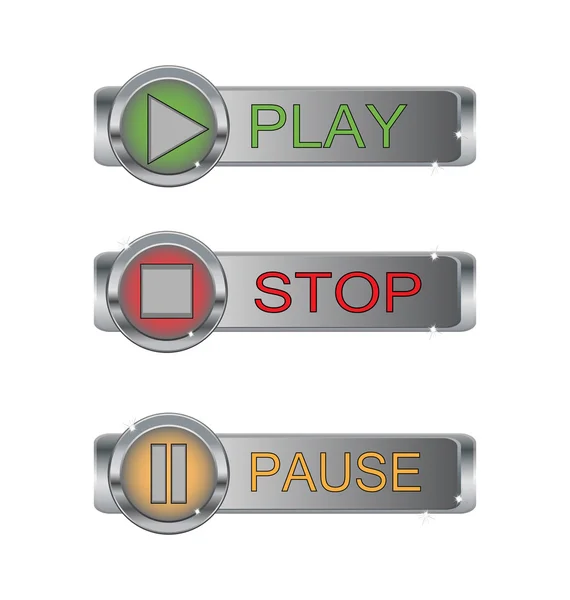 Jouer arrêter pause — Image vectorielle