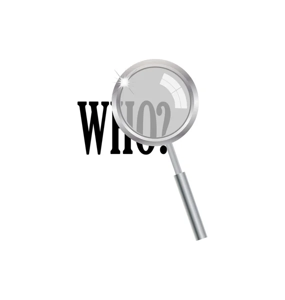 Magnifier with question — Stock Vector