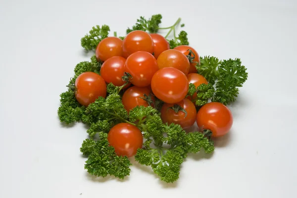 Kiraz domates ve maydanoz — Stok fotoğraf