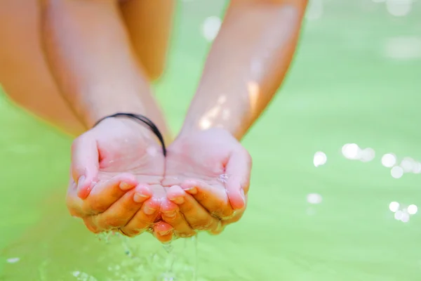 Handful and Water — Stock Photo, Image