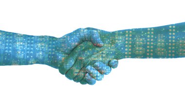 Techno Handshake clipart