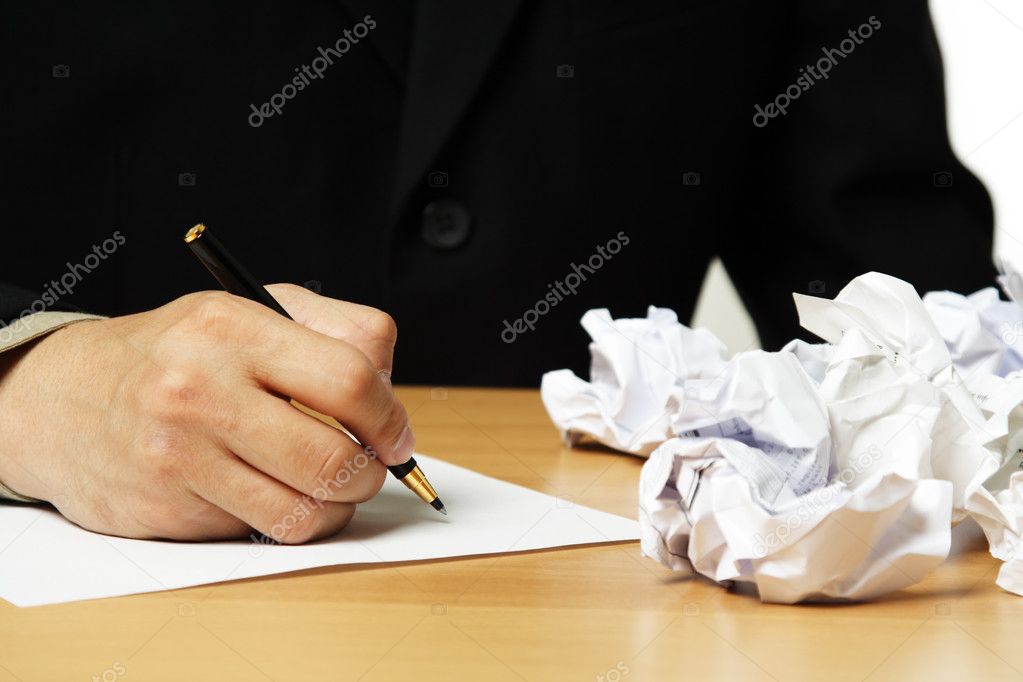 Writing businessman