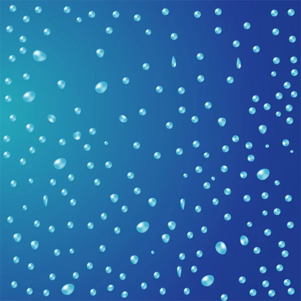 Wasser fällt auf blauem Hintergrund — Stockvektor