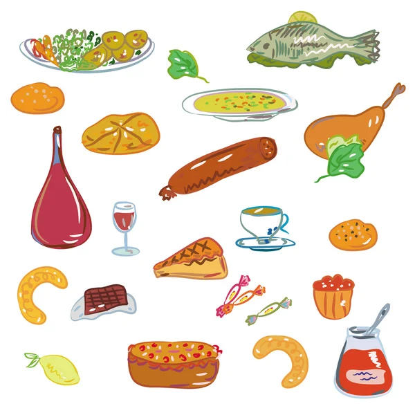 Ensemble de vecteurs alimentaires — Image vectorielle