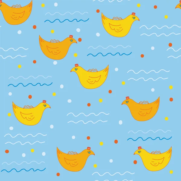 Seamless pattern with swimming ducks — Stock Vector